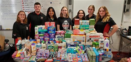 NHS Students with donations